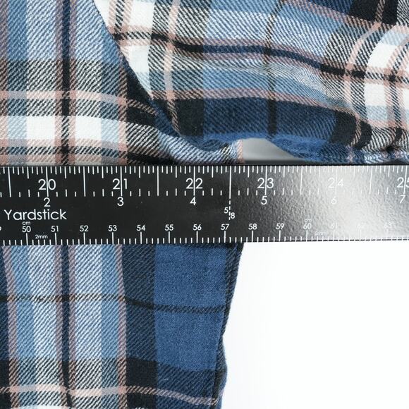 Plains Western Wear Shirt Mens Large Blue Plaid Pearl Snap Long Sleeve Cowboy - Picture 6 of 7